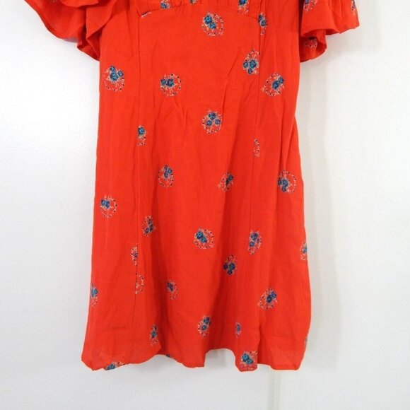 FREE PEOPLE mockingbird mini dress backless lace flutter sleeve floral XS 0 - Picture 5 of 10